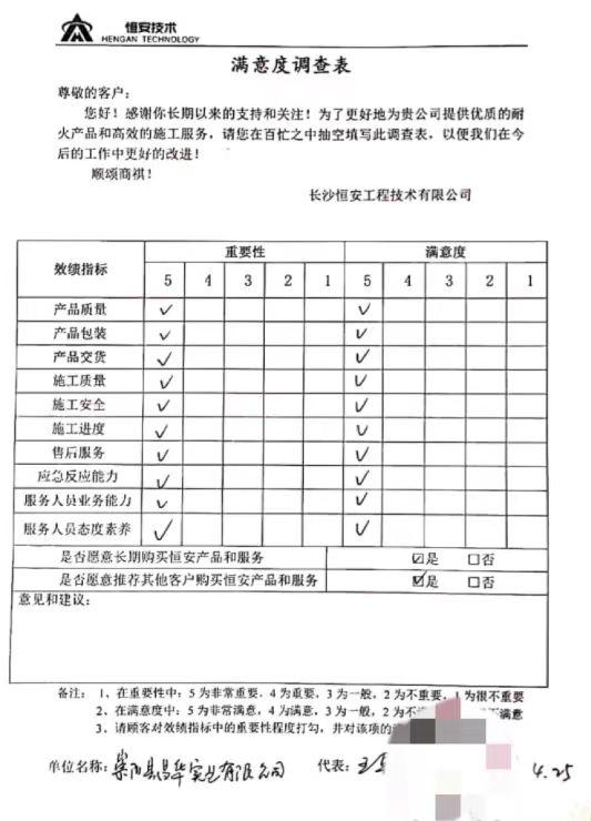 Customer Satisfaction Questionnaire